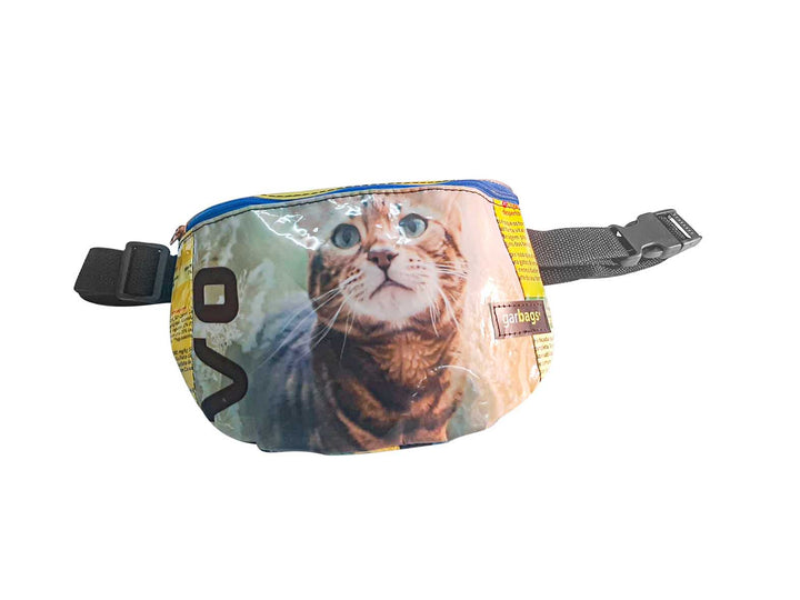 waist bag essentials cat food package green eyes