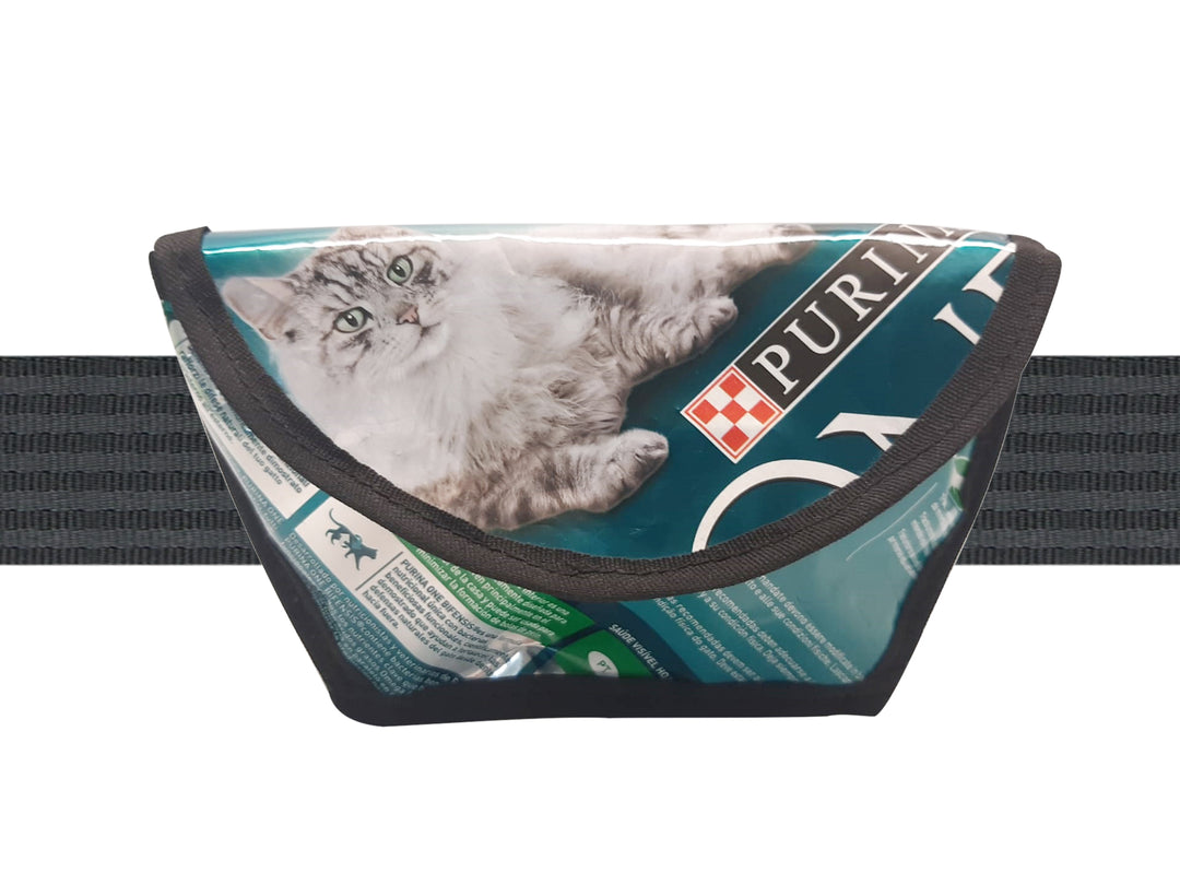 sunglasses case cat food package dark blue