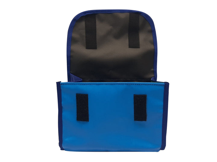 handlebar bag cat food package blue & yellow