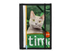 notebook A5 cat food package green