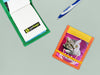 notebook A7 cat food package pink & yellow