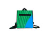 backpack XS base publicity banner blue & green stripes 2