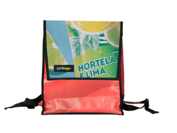 backpack XS publicity banner blue green & red