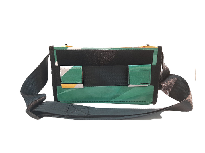 messenger bag / bike handlebar base XS exotic orange & green