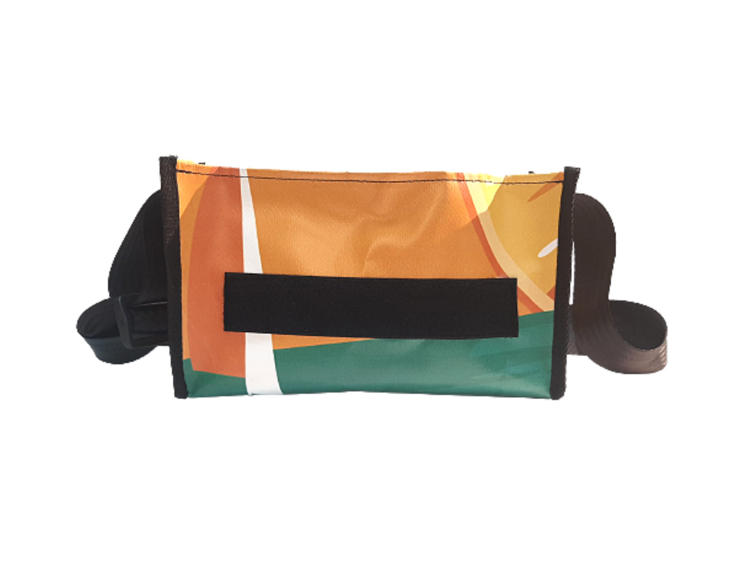 messenger bag / bike handlebar base XS exotic orange & green
