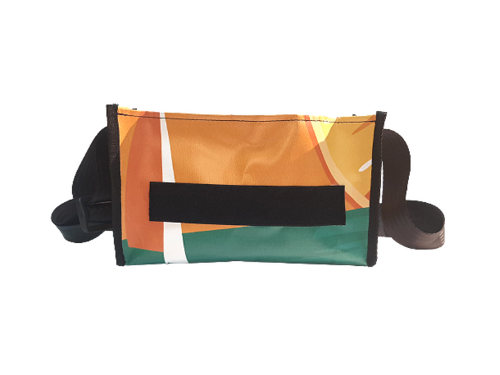 messenger bag / bike handlebar base XS exotic orange & green