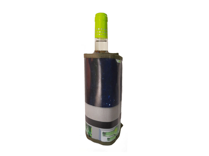 bottle sleeve cooler publicity banner black & grey
