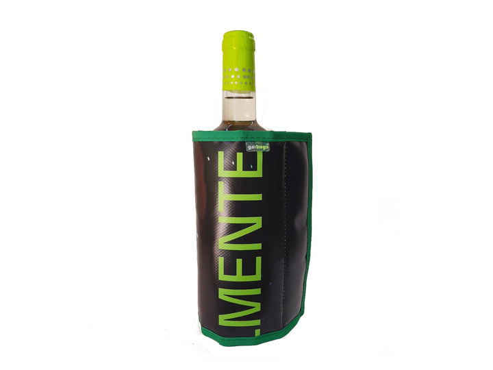 bottle sleeve cooler publicity banner black & green