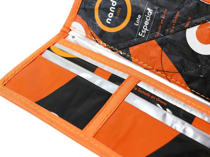 document holder coffee package orange & black - Garbags