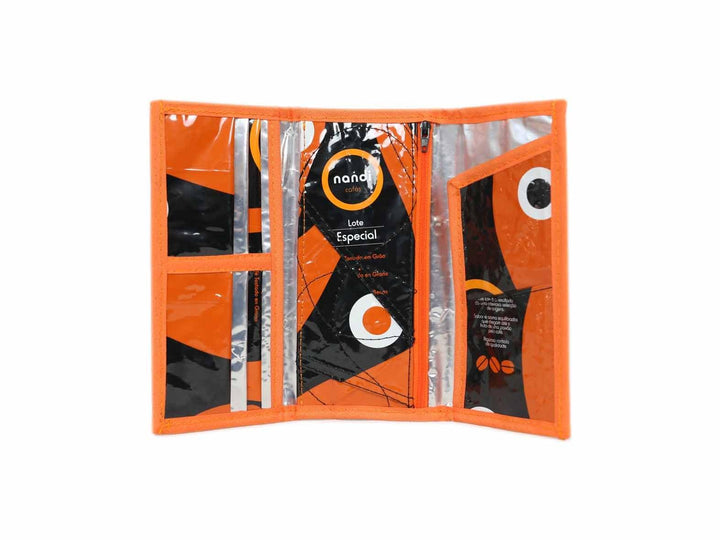 document holder coffee package orange & black - Garbags