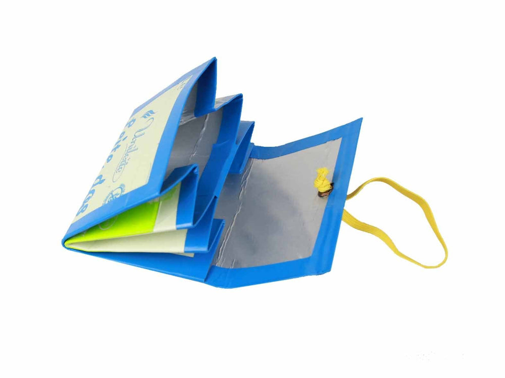 elastic wallet cow milk package blue - Garbags