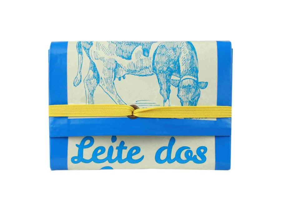 elastic wallet cow milk package blue - Garbags