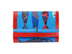 elastic wallet *lisbon exclusive* blue sardines - Garbags