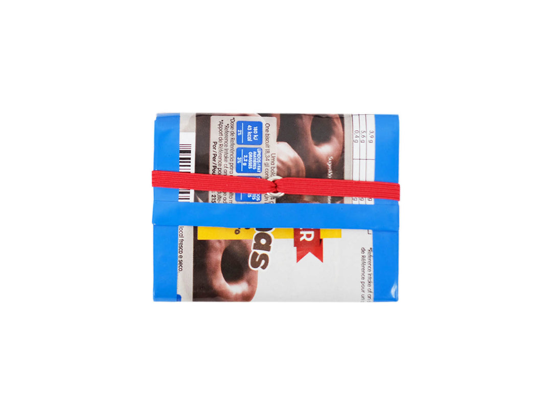 elastic wallet chocolate packages blue