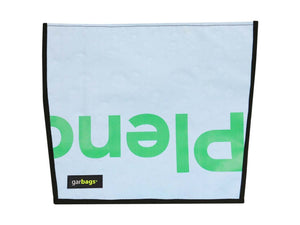 extraflap XL publicity banner blue & green letters - Garbags