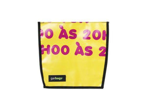 extraflap XS publicity banner yellow & purple letters - Garbags