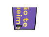 extraflap XS publicity banner purple & yellow letters
