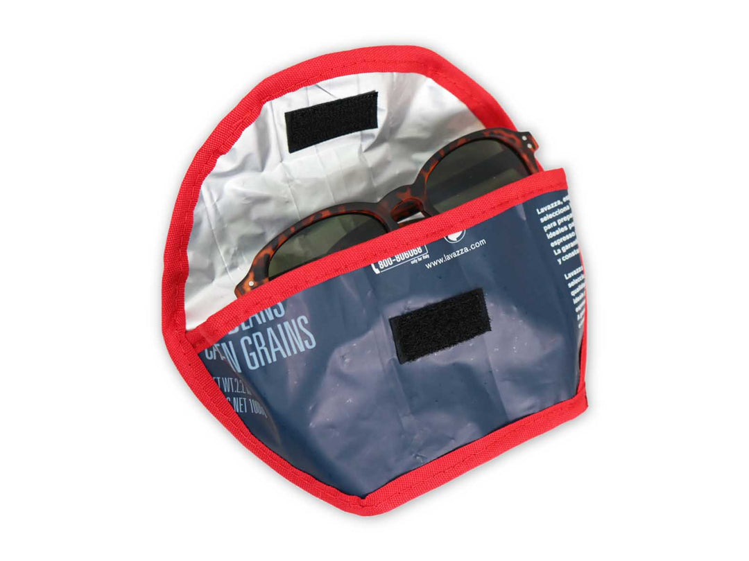 sunglasses case coffee package red & blue