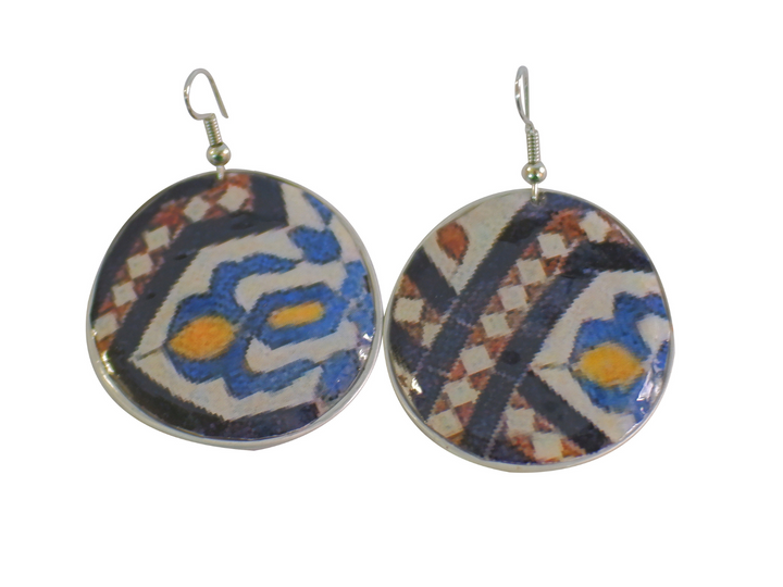 hook earrings multicolor tiles coffee capsules