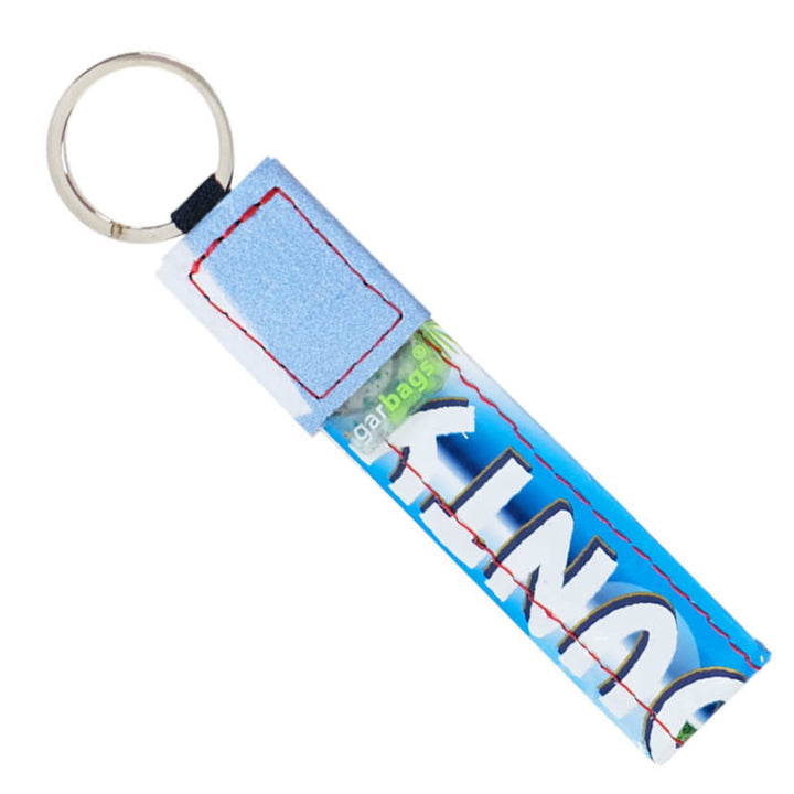key holder chocolate package blue white