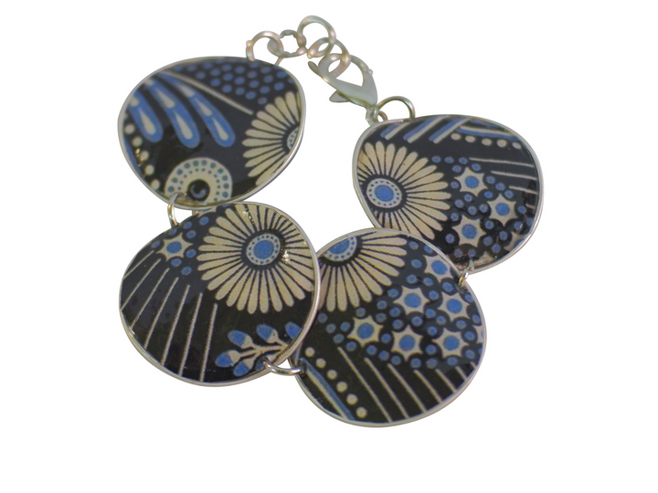 linked bracelet abstract deep blue coffee capsules