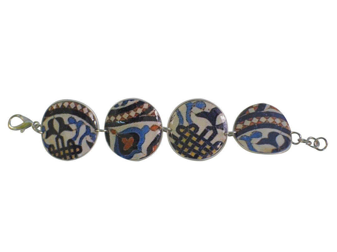linked bracelet multicolor tiles coffee capsules