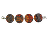 linked bracelet red & orange flowers coffee capsules