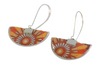 long earrings orange & yellow flowers coffee capsules