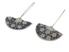 long earrings white & blue flowers coffee capsules