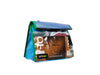 lunch bag coffee package & publicity banner brown & blue - Garbags