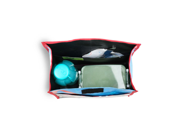 lunch bag publicity banner red & green stripes