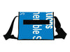 messenger bag base M banner blue & white letters