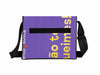 messenger bag base XL publicity banner purple & yellow letters 2