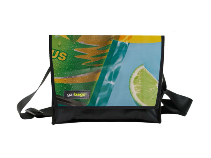 messenger bag M publicity banner green & blue