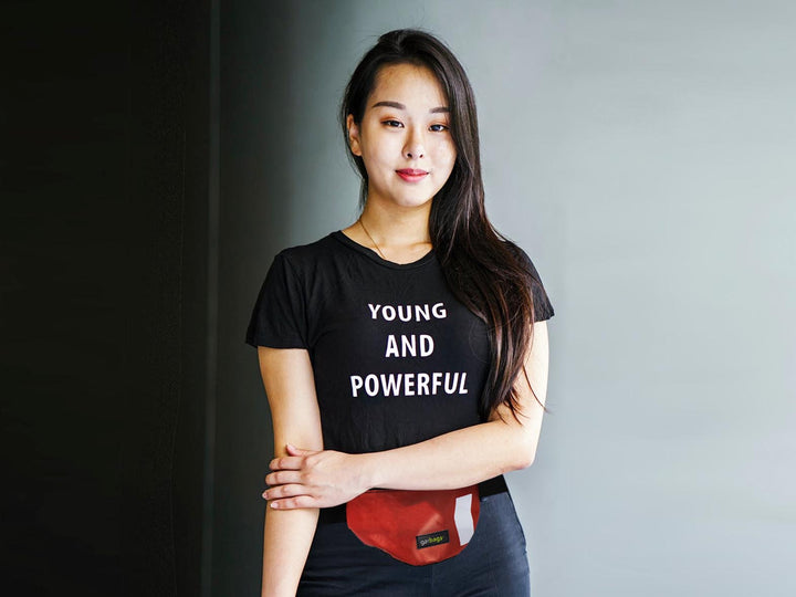 waist bag essentials publicity banner dark red