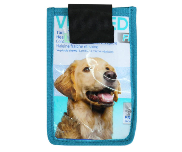 smartphone case dog food package blue light