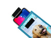 smartphone case dog food package blue light
