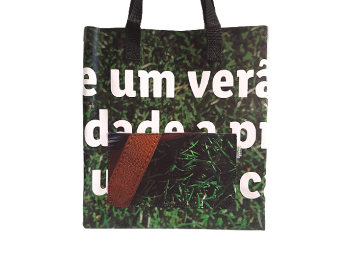 shopping bag publicity banner green grass