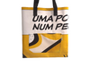 shopping bag publicity banner yellow comic