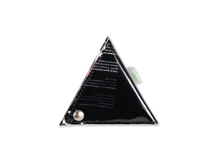 triangle purse coffee package silver & black