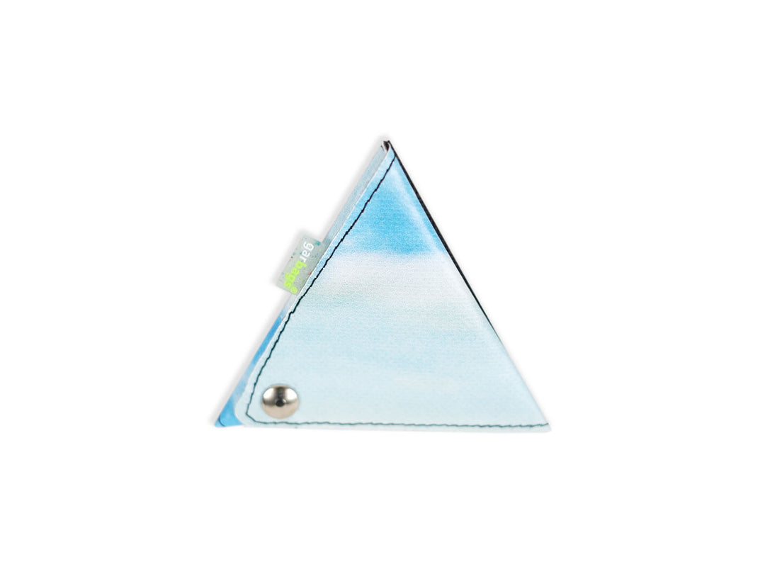 triangle purse publicity banner light blue