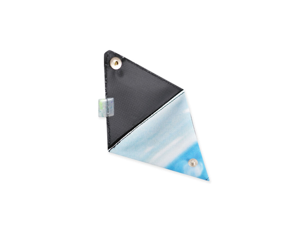 triangle purse publicity banner light blue