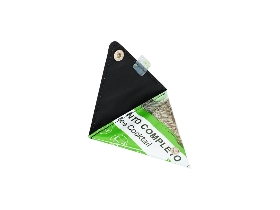 triangle purse cat food package green