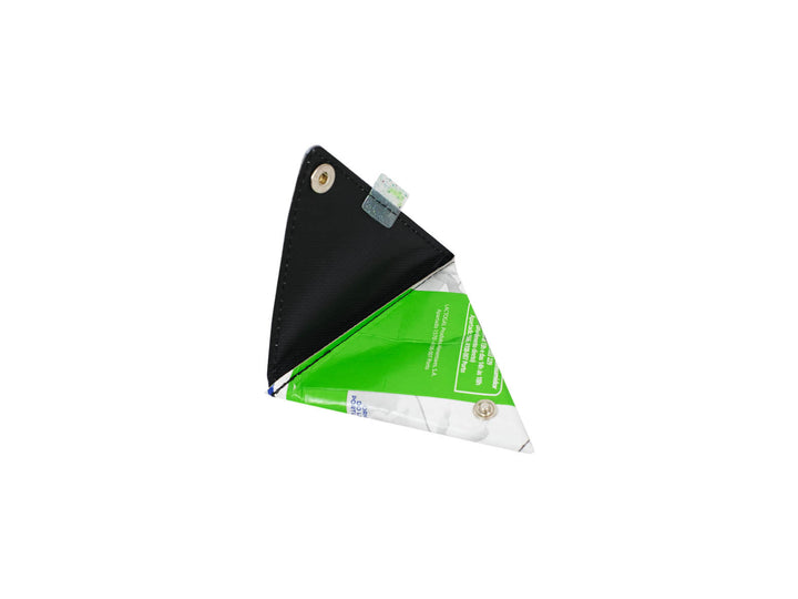 triangle purse milk package green & white