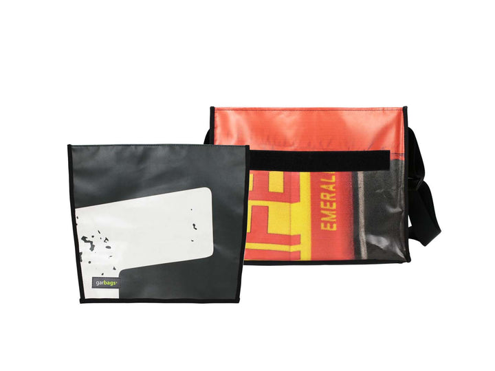 messenger bag XL publicity banner grey yellow & red 01