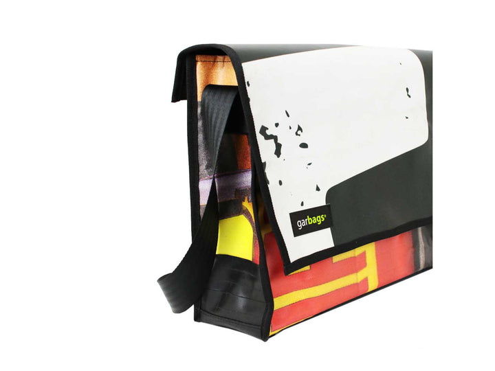 messenger bag XL publicity banner grey yellow & red 01